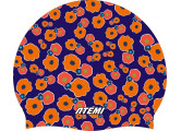 Шапочка для плавания Atemi silicone cap Orange flower TSC1OF Принт