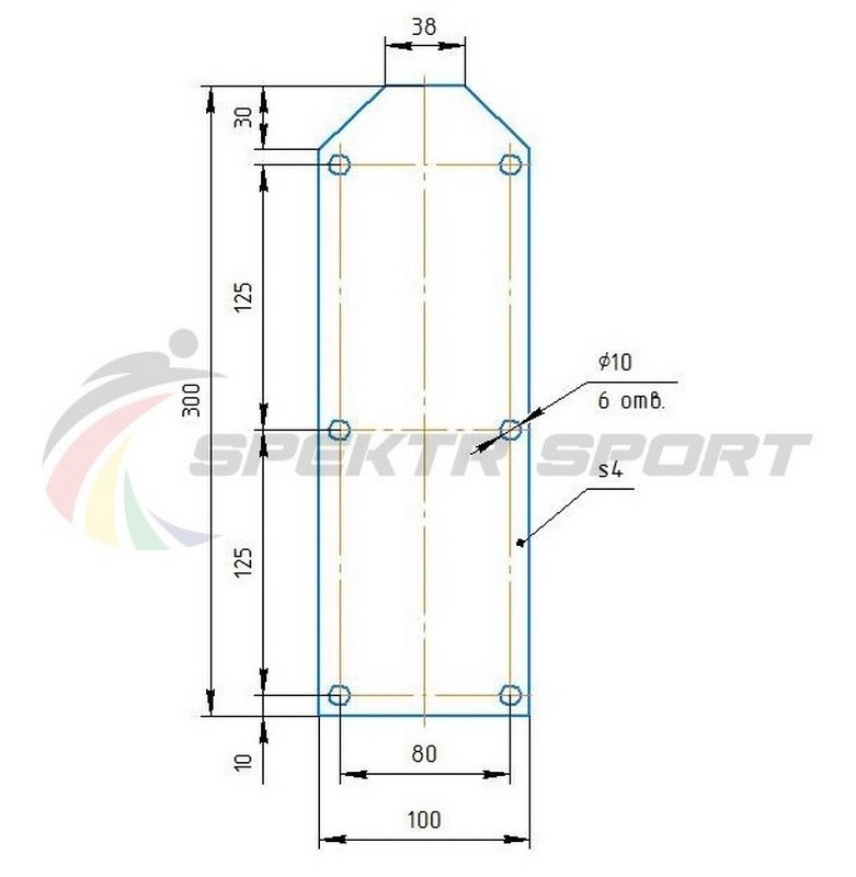 Хореографический станок пристенный однорядный Spektr Sport Батман Дуб 781_800