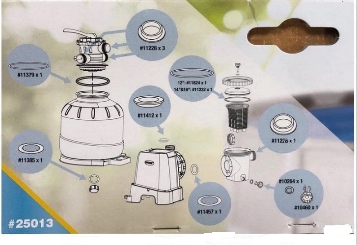 Комплект уплотнителей для фильтр-насоса, спускной клапан Intex 25013 727_499