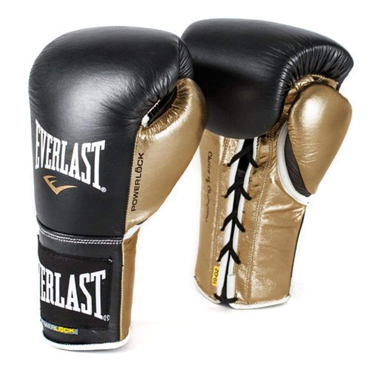 Перчатки боевые 8oz Everlast Powerlock P00000633 черный\золотой 1200_1200