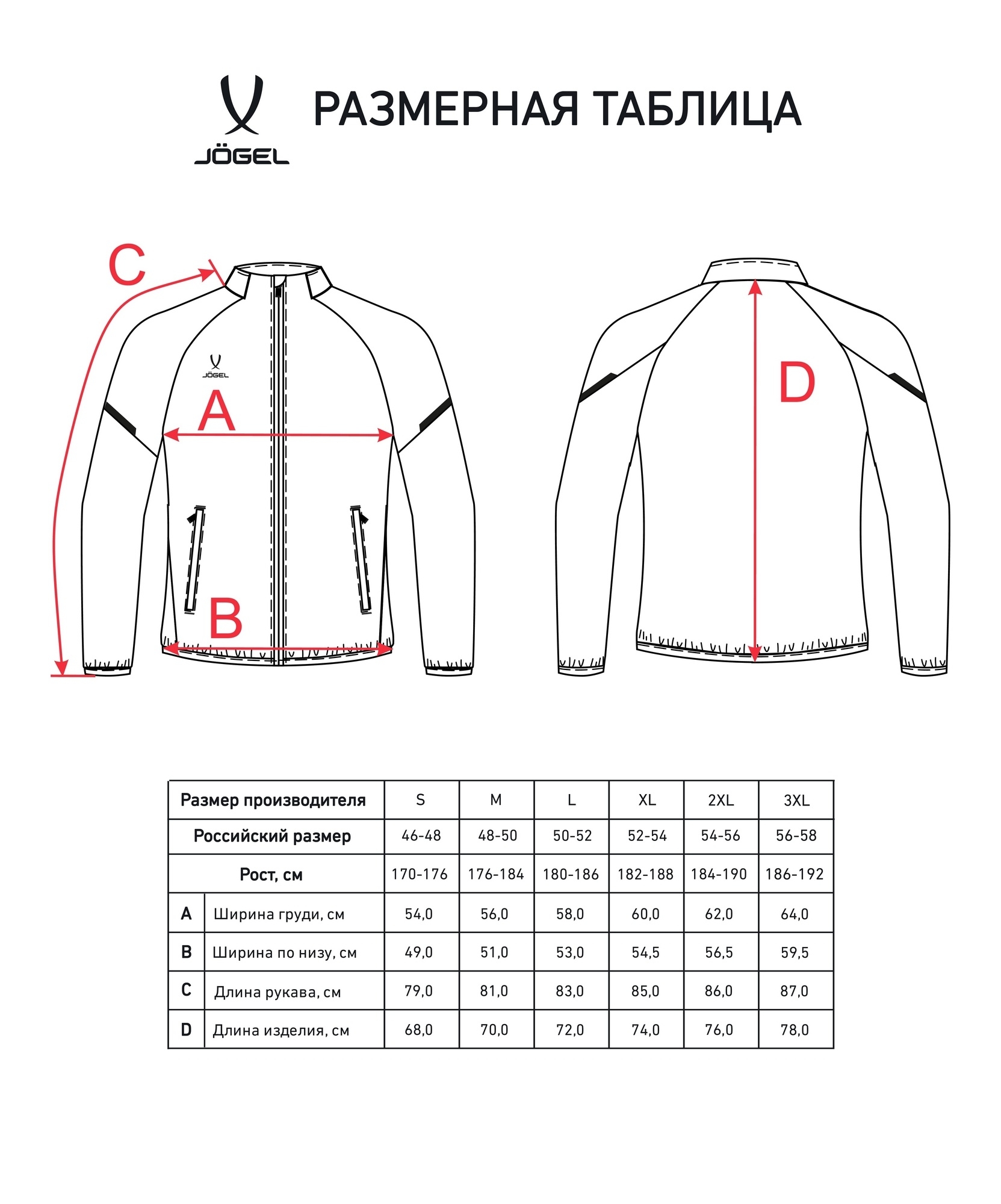 Куртка спортивная Jogel CAMP 2 Lined Jacket, красный 1663_2000