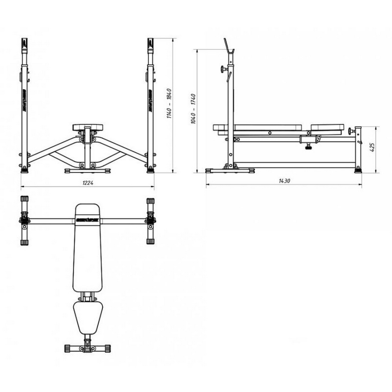 Cкамья для жима лежа Marbo MS-L105 800_800