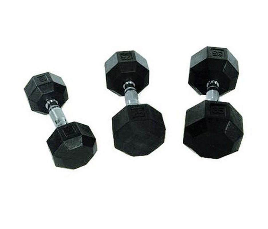 Гантель 20кг Perform Better Rubber Encased Hex Dumbbells 4137-20\BK-20-00 936_800