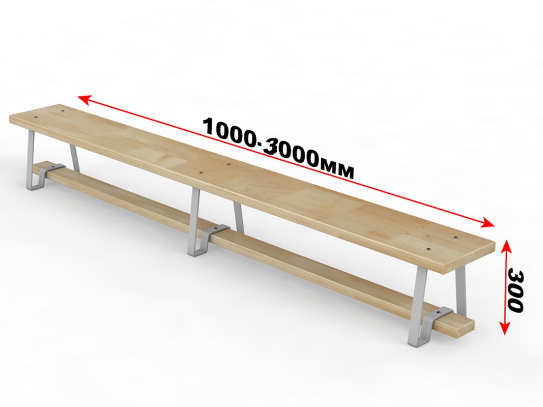 Скамейка гимнастическая с металлическими ножками Glav 04.300.1-1500 Длина 150см 1067_800